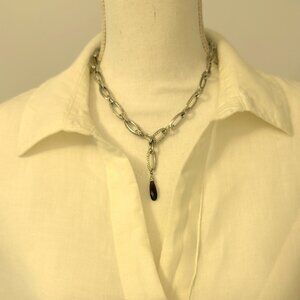 Tahari White Linen Tunic 1X